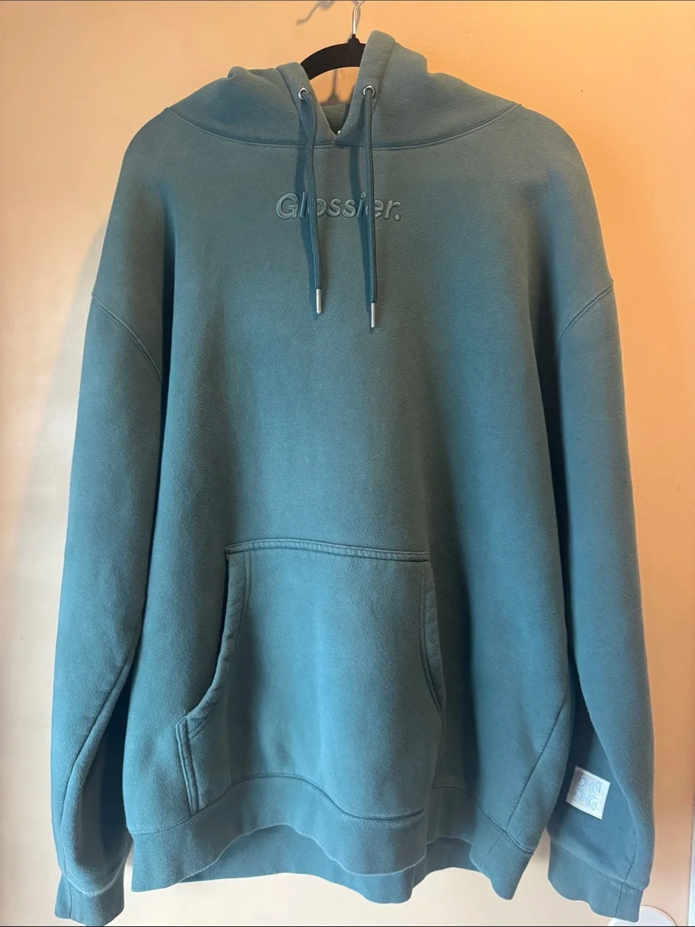 Glossier Unisex Sage Hoodie with Embroidered Logo - Limited Release Colorway